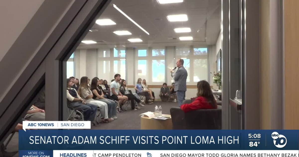 Sen. Adam Schiff visits Point Loma High School to discuss immigration enforcement