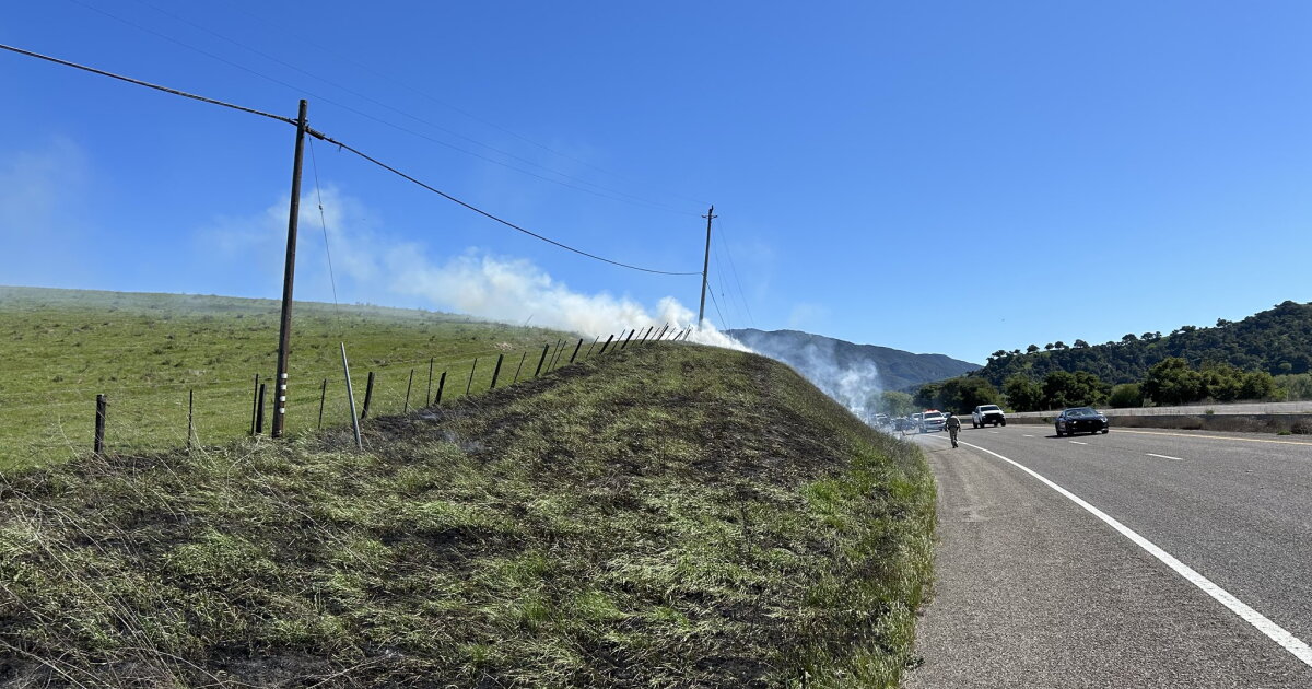 Vegetation fire off Hwy 101 in Buellton briefly shuts down traffic