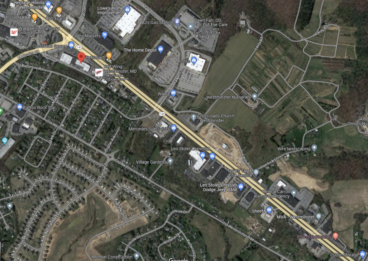 Route 140 BGE repair map