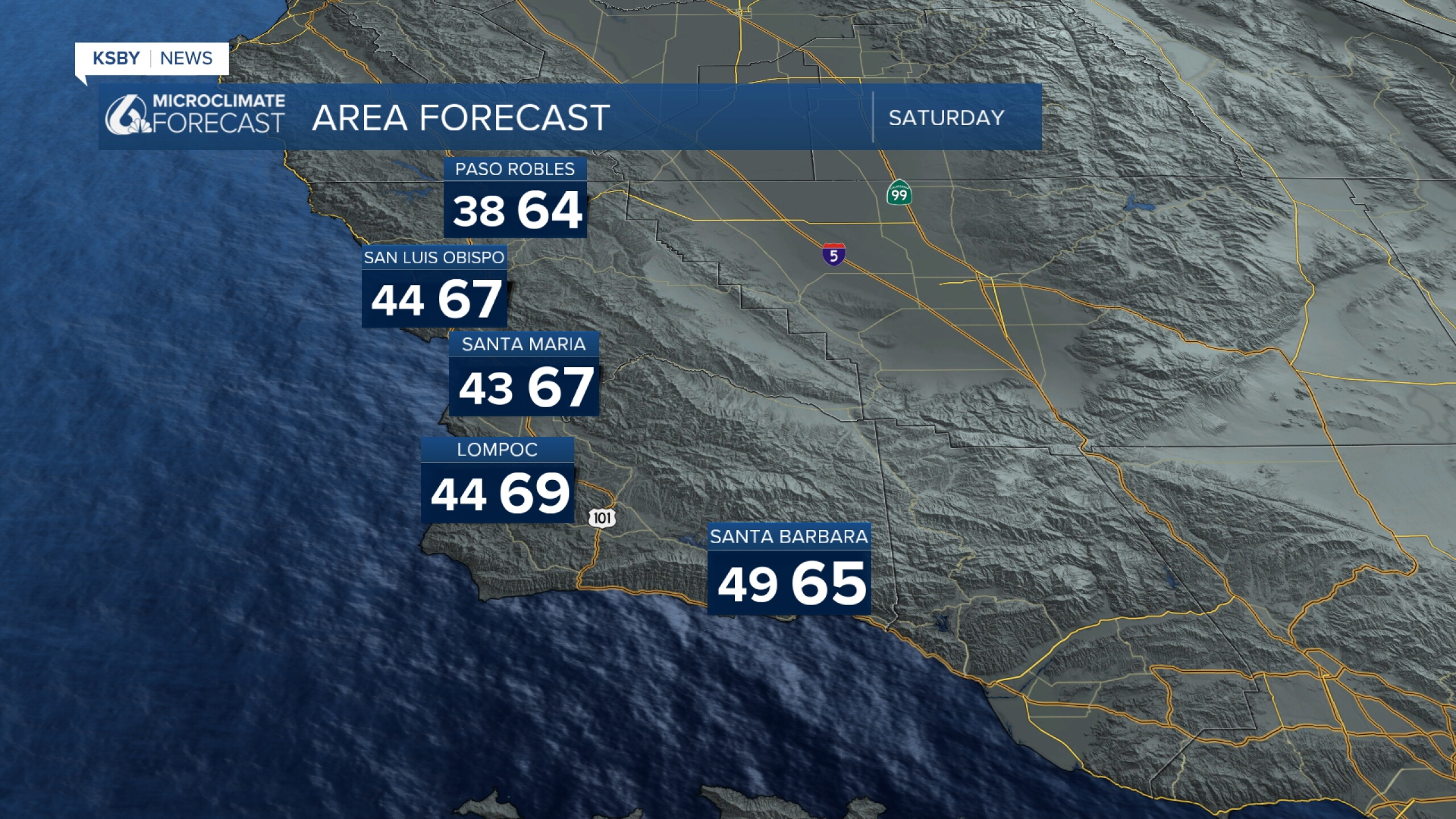 High pressure moves in for the weekend, warming temps, and clearing skies