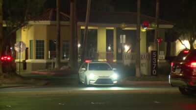Police searching for two after one person shot, killed in northeast Las Vegas