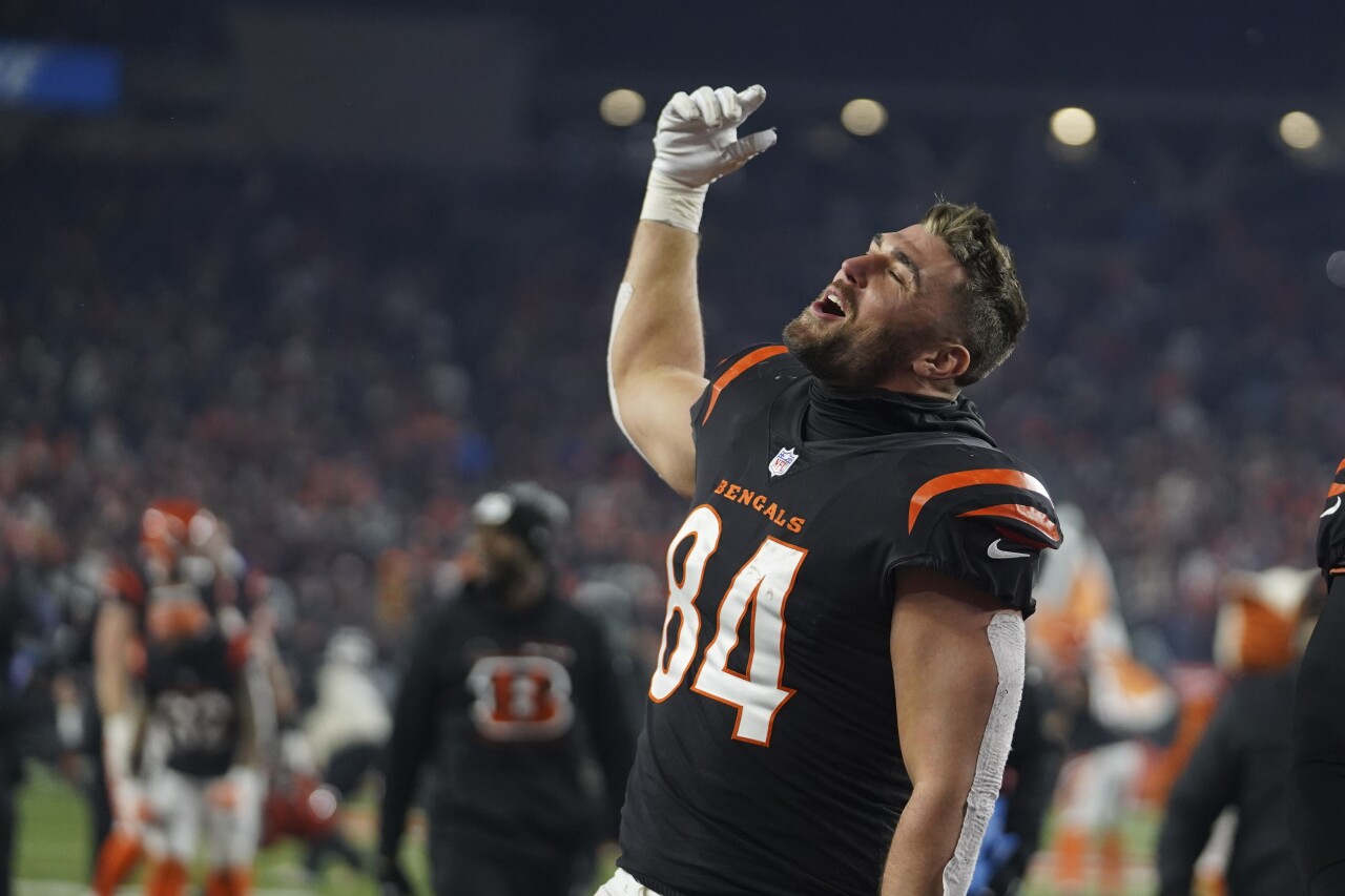 Cincinnati Bengals tight end Mitchell Wilcox, Jan. 15, 2022