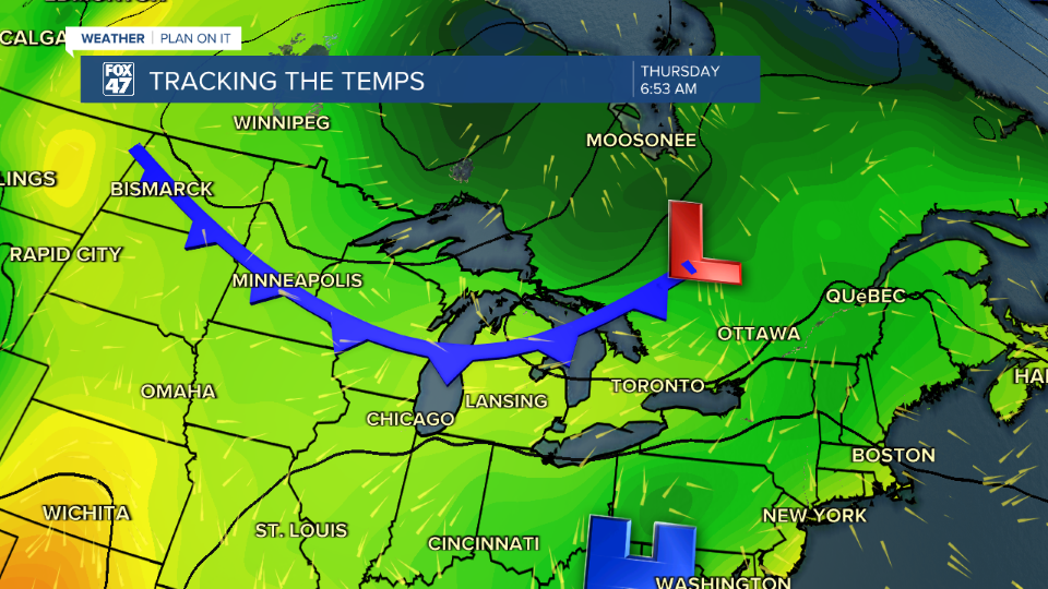 Incoming cold front will aid in shower development and more cool conditions for the end of the week