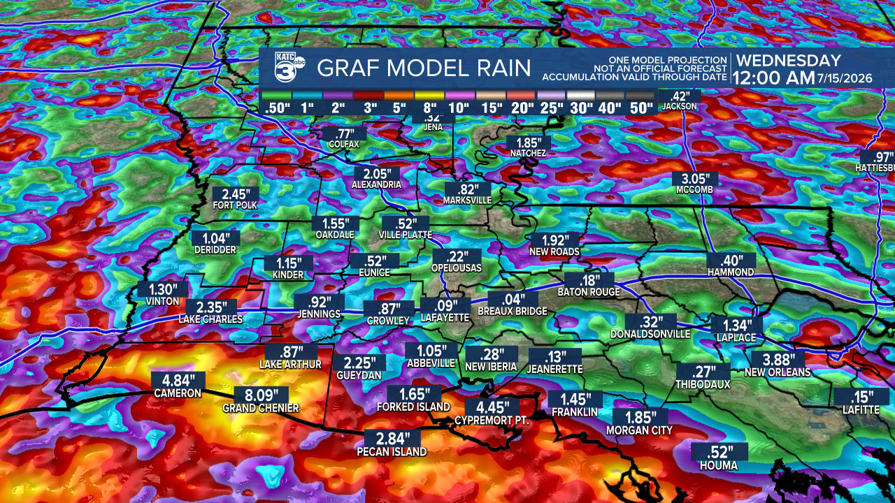 GRAF 4km Accumulation Acadiana 18z.png