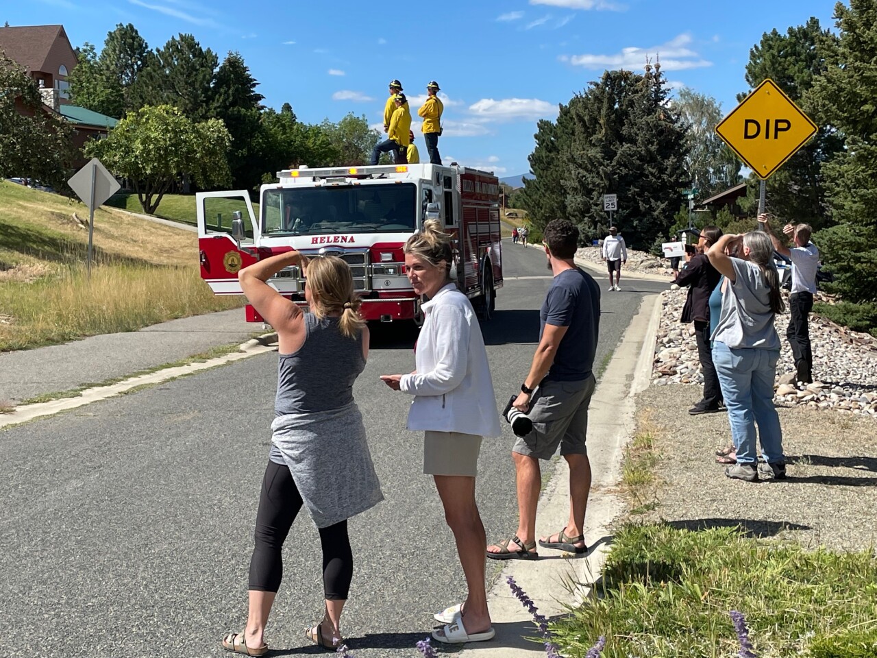 Residents watch as fire burns on Mount Helena
