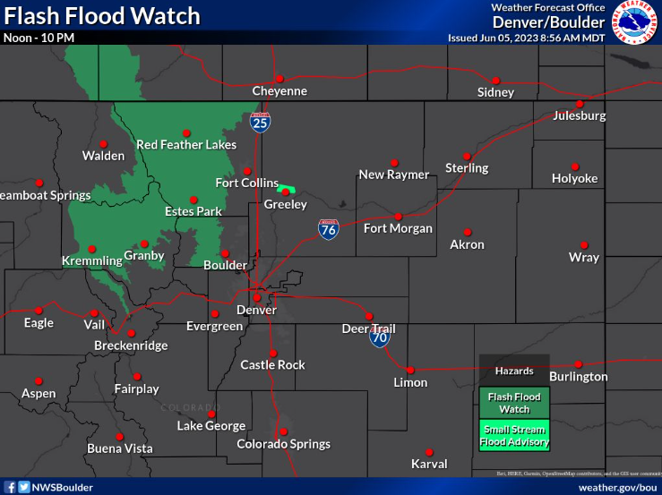 Flash flood watch map june 5 2023_National Weather Service