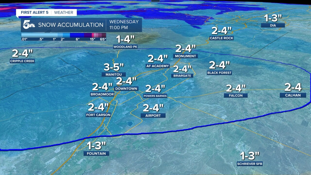 Pikes Peak Region Snow Forecast