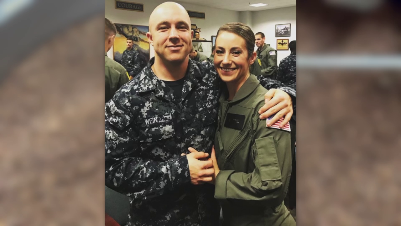 Stephanie Wein with husband Bryce in the Navy