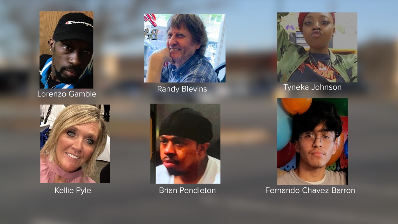 Lorenzo Gamble, 43, Randall Blevins, 70, Tyneka Johnson, 22, Kellie Pyle, 52, Brian Pendleton, 38, and Fernando Chavez, 16, were killed in a shooting at a Walmart in Chesapeake, Virginia.