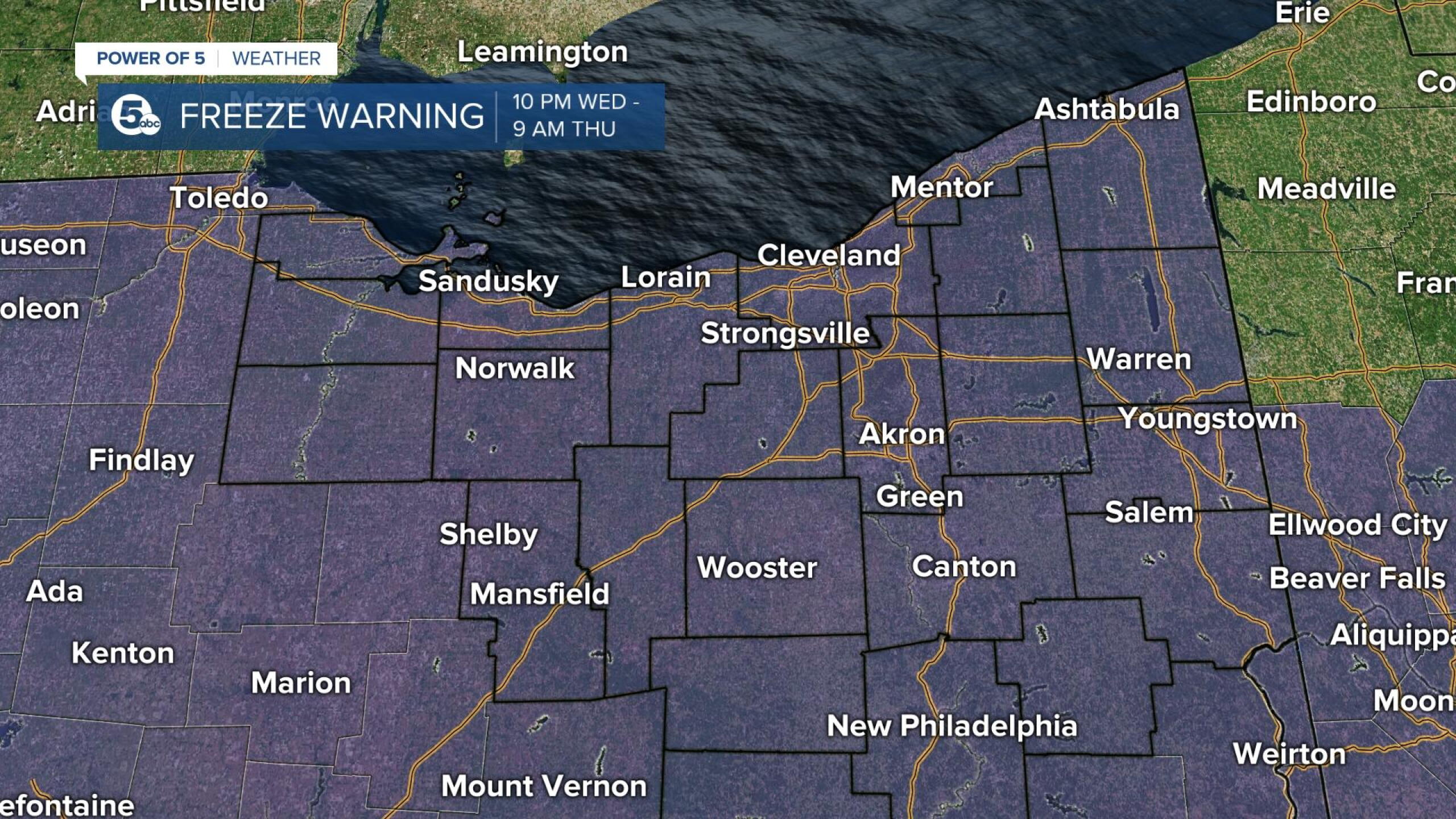 FREEZE WARNING issued for all of NE Ohio