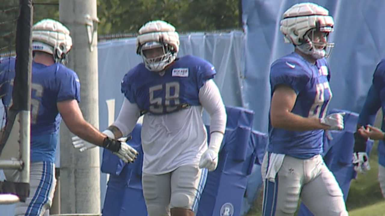 Lions put on pads for first time, Campbell calls Sewell 'man on a mission'