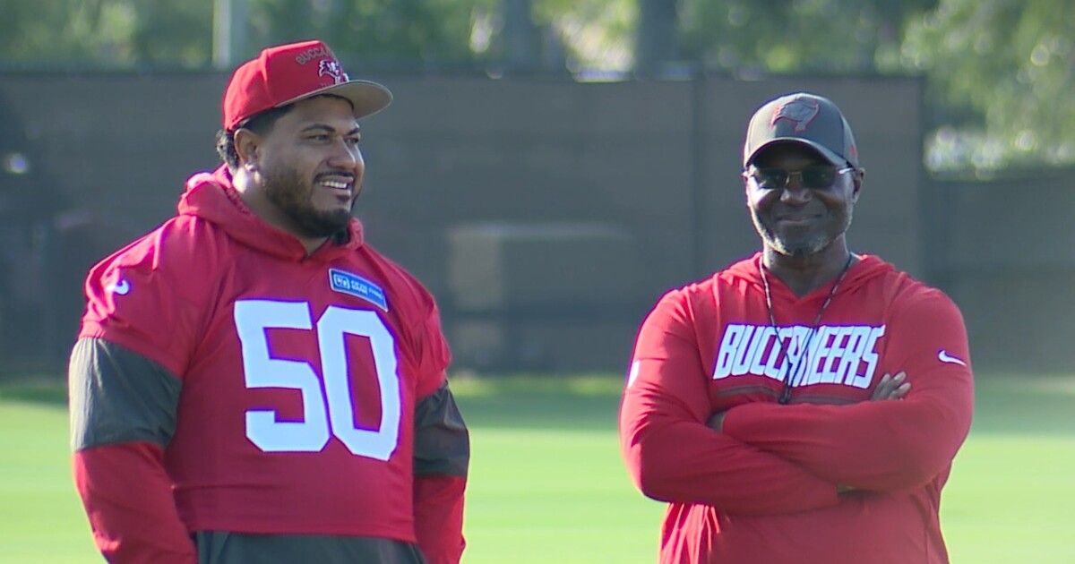 Mayfield, Vea at first day of Bucs training camp despite contract disputes