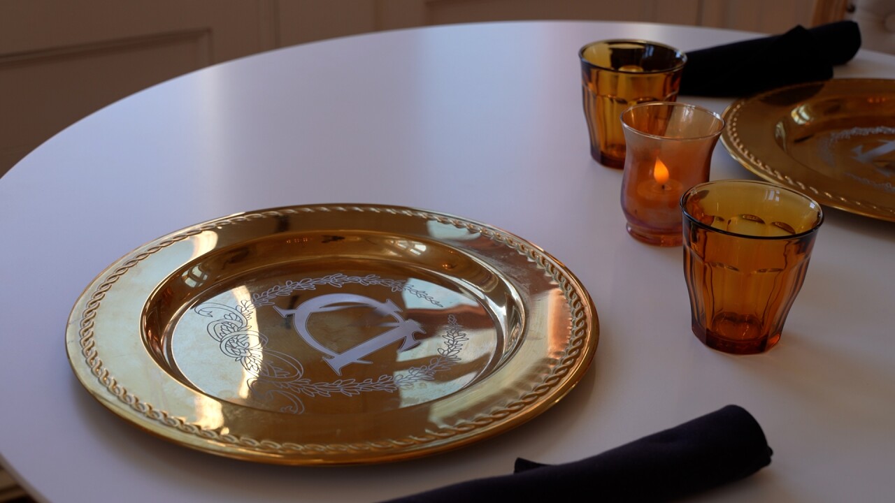 Tight shot of table setting