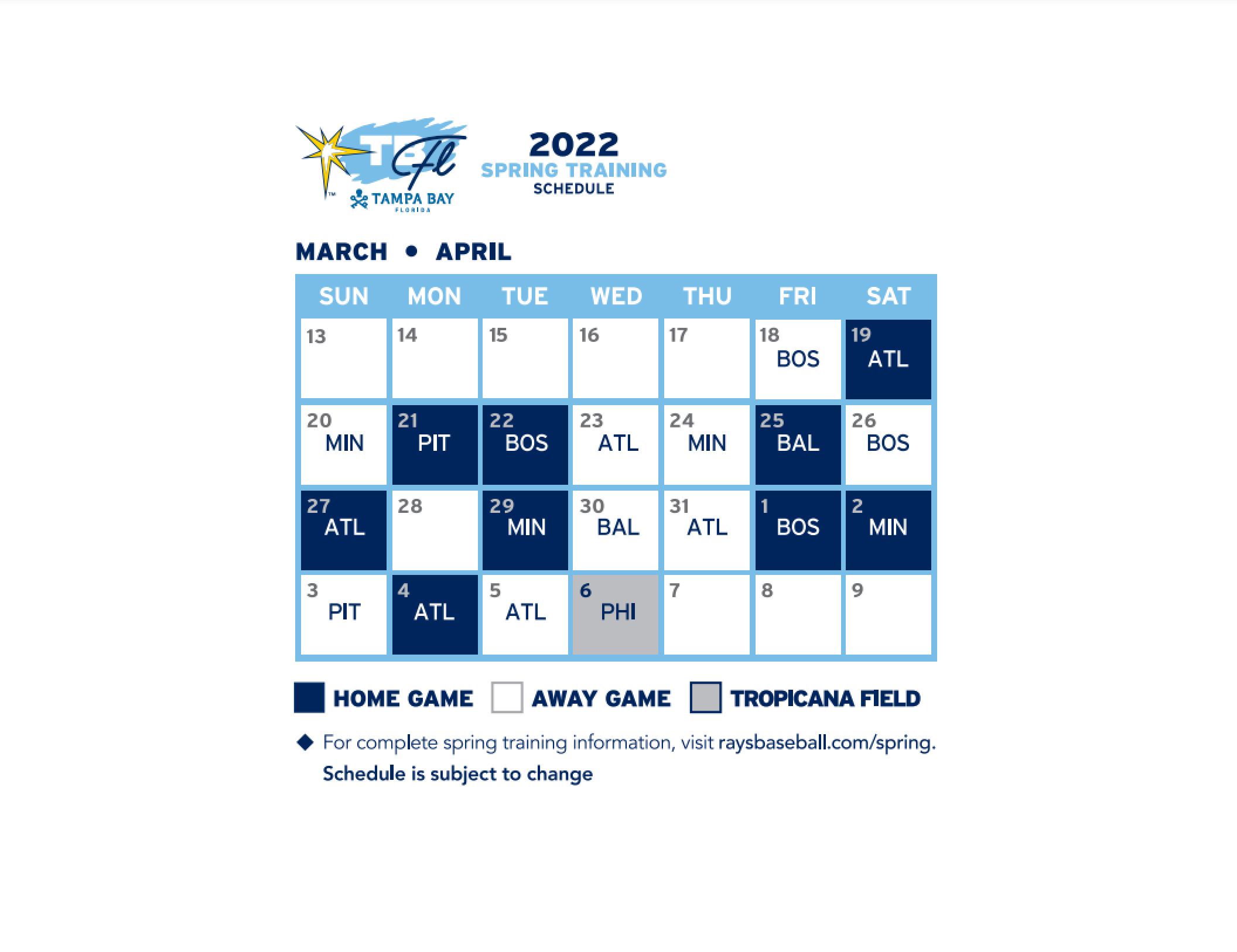 Rays Spring Training Schedule 2025