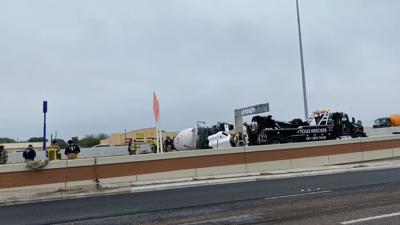 cement truck rollover 