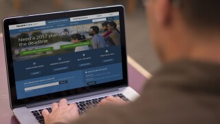 A computer showing the Healthcare.gov website