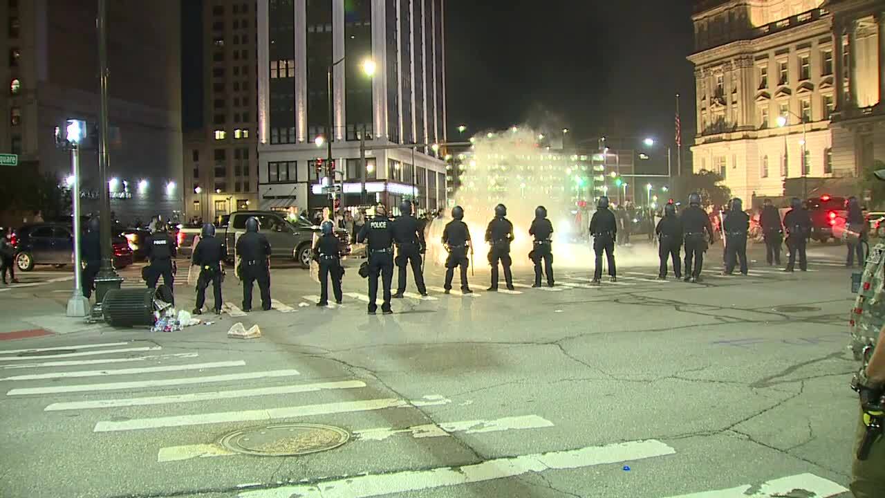 Photos: Police & protesters clash in downtown Detroit on Friday night