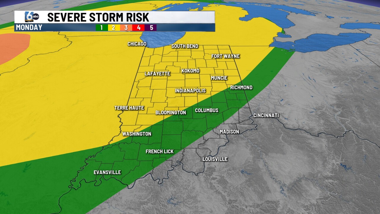 Monday severe storm risk