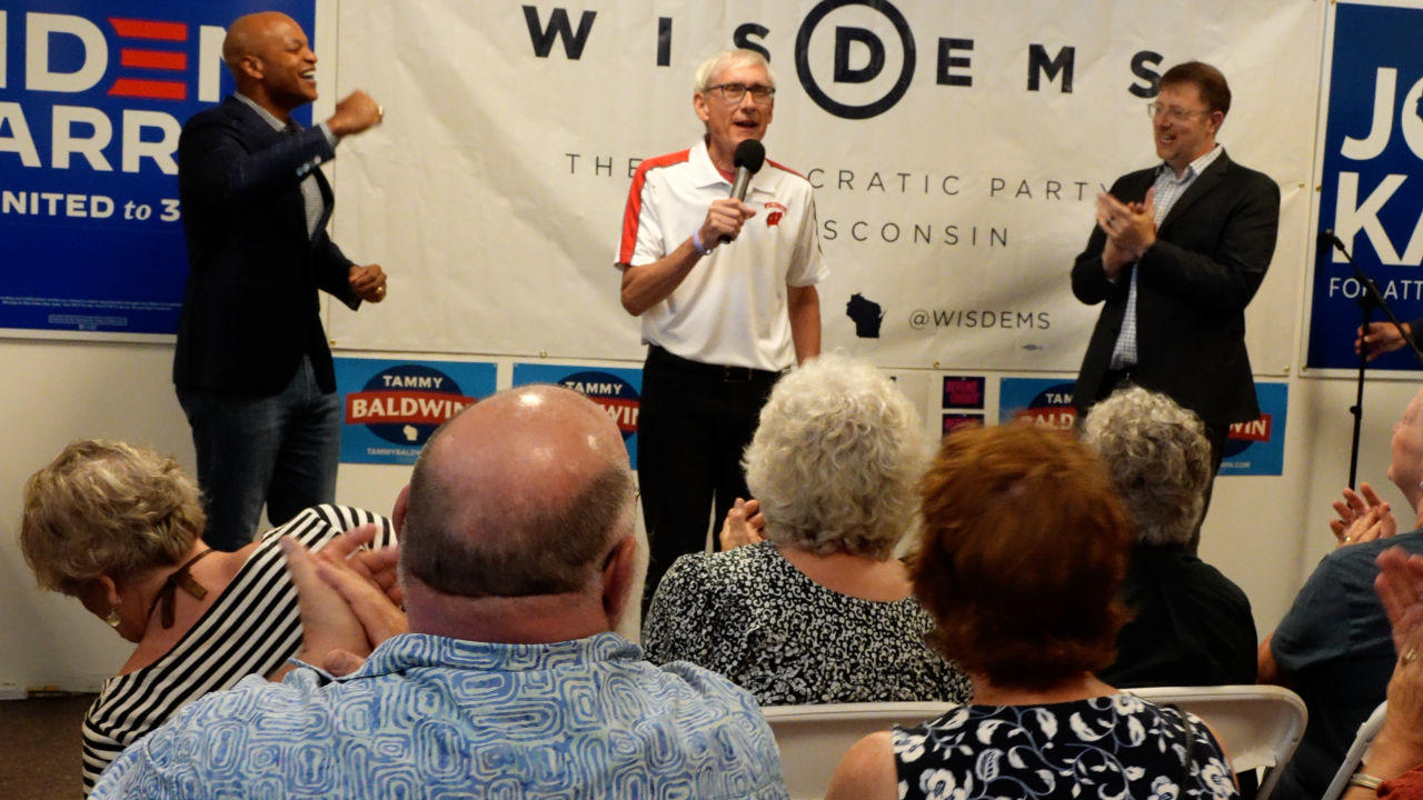 Gov. Evers speaking at campaign event