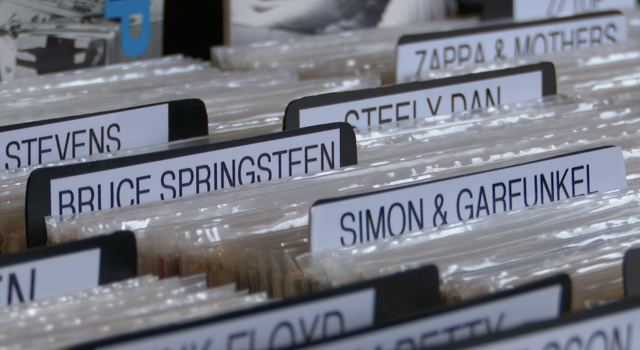 A selection of rock and pop inside Slant Street Records