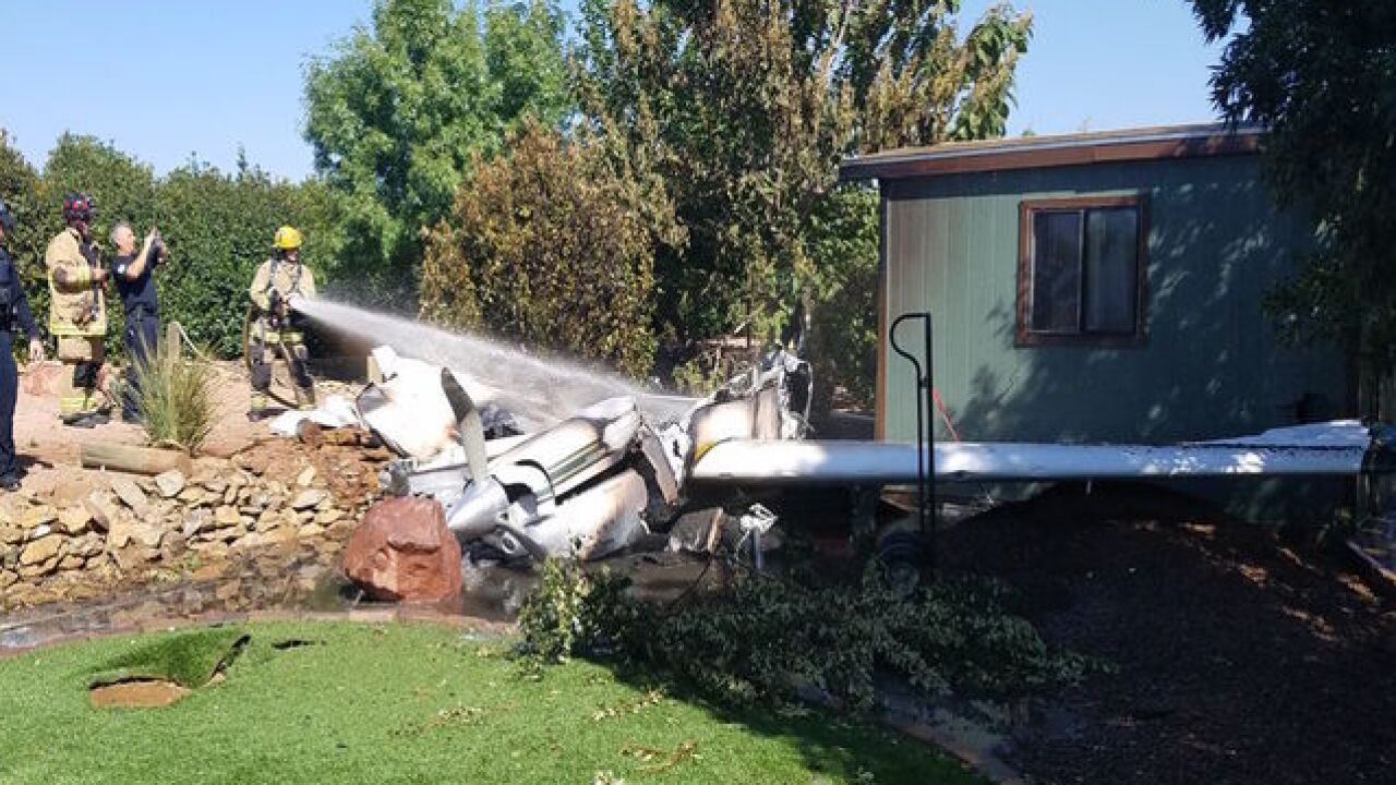Plane crashes into Cottonwood backyard