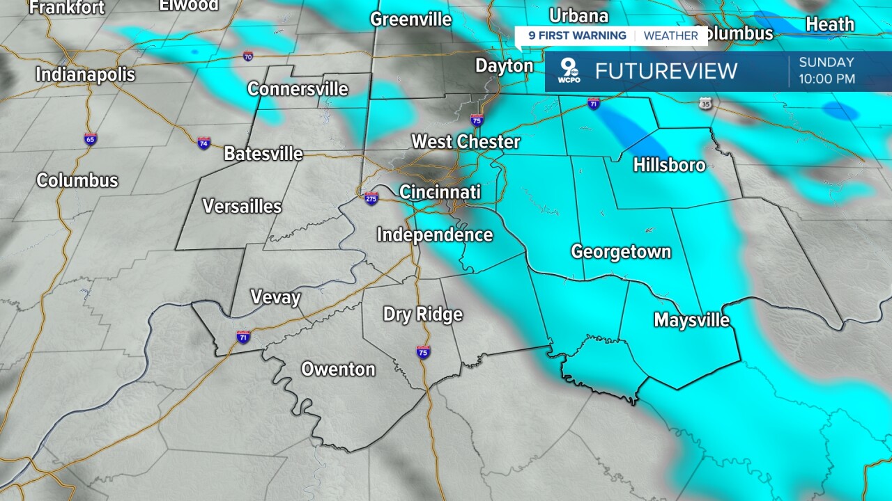 Sunday evening snow chance
