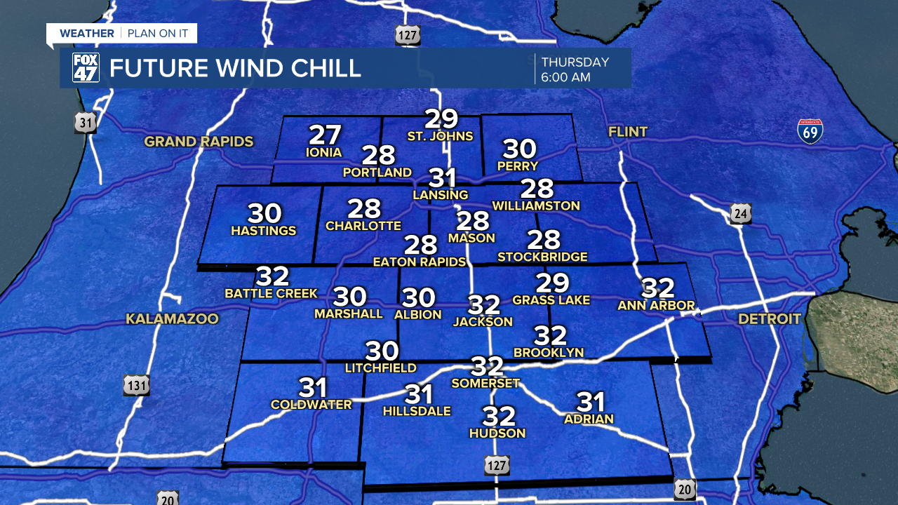 Feels like temperatures could drop below freezing Thursday morning as we also track potential frost
