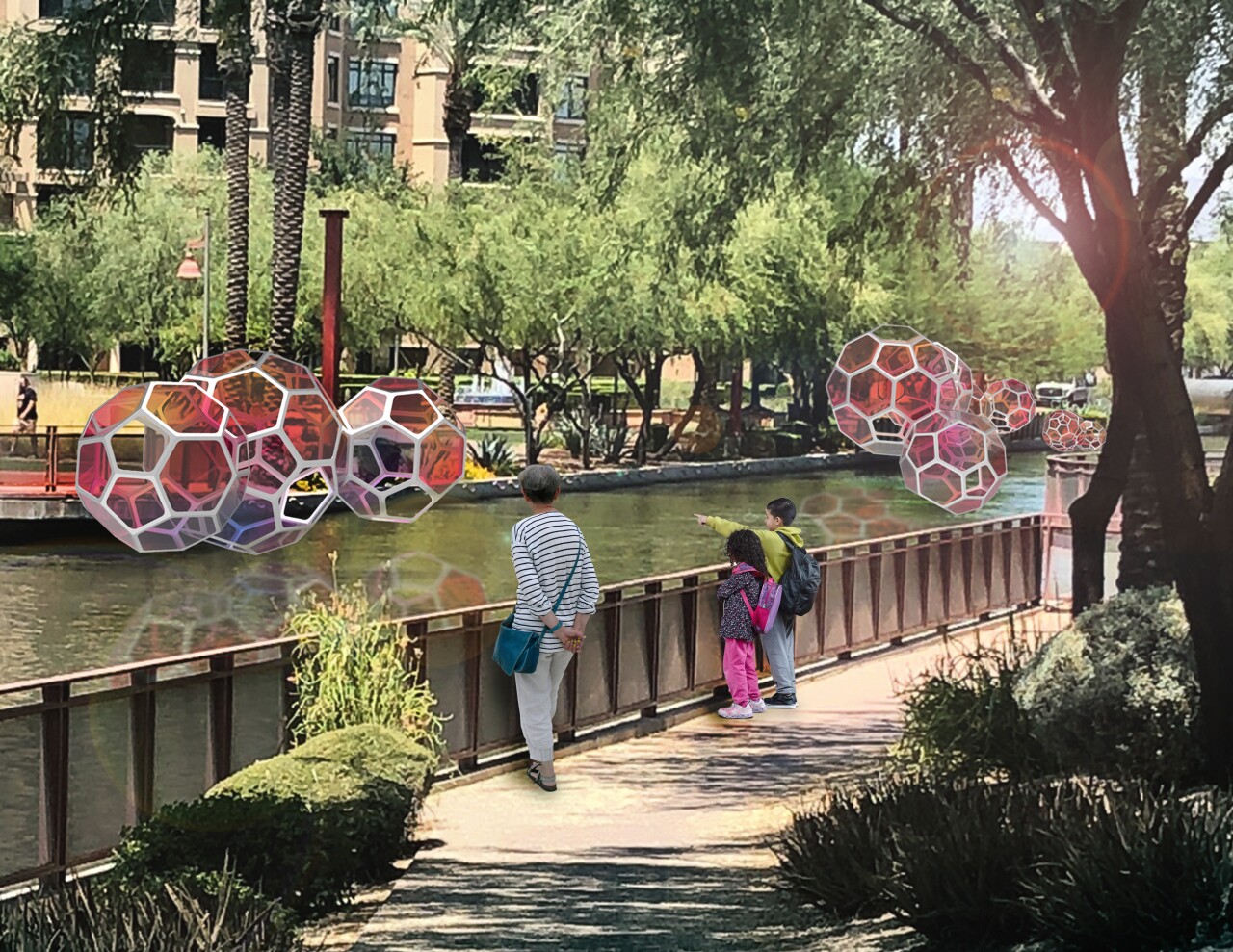 Daytime rendering of what the artwork will look like when it’s installed in November.