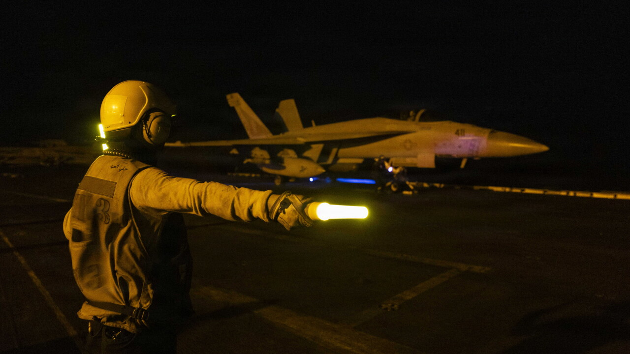 USS George H.W. Bush Night Flight Operations
