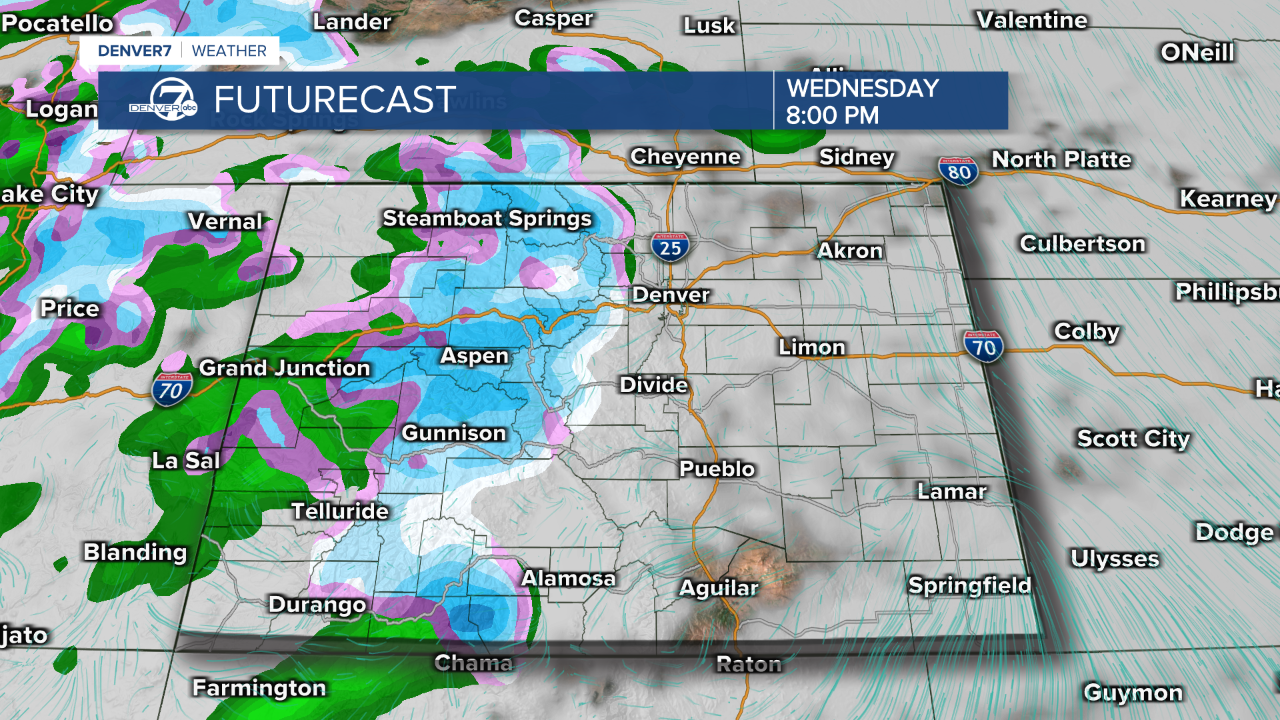 Wednesday snow for the mountains 