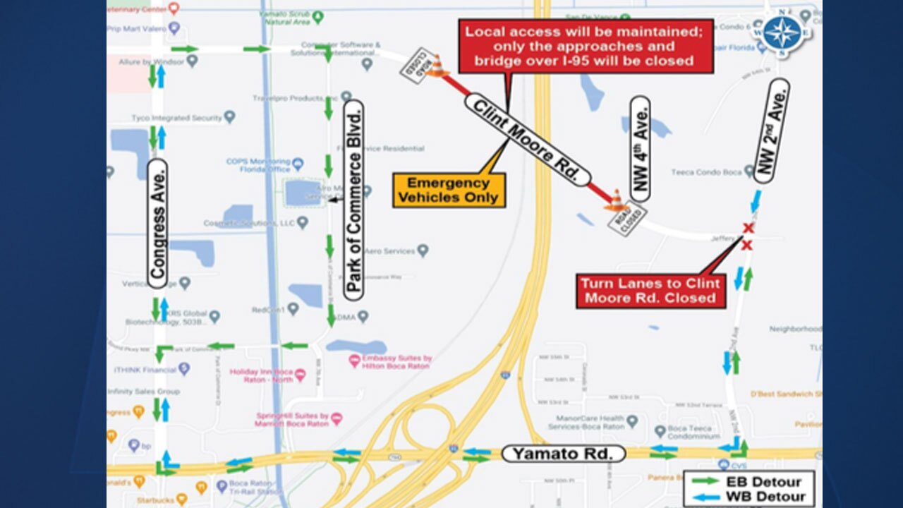 Clint Moore Road overpass project in Boca Raton sketch