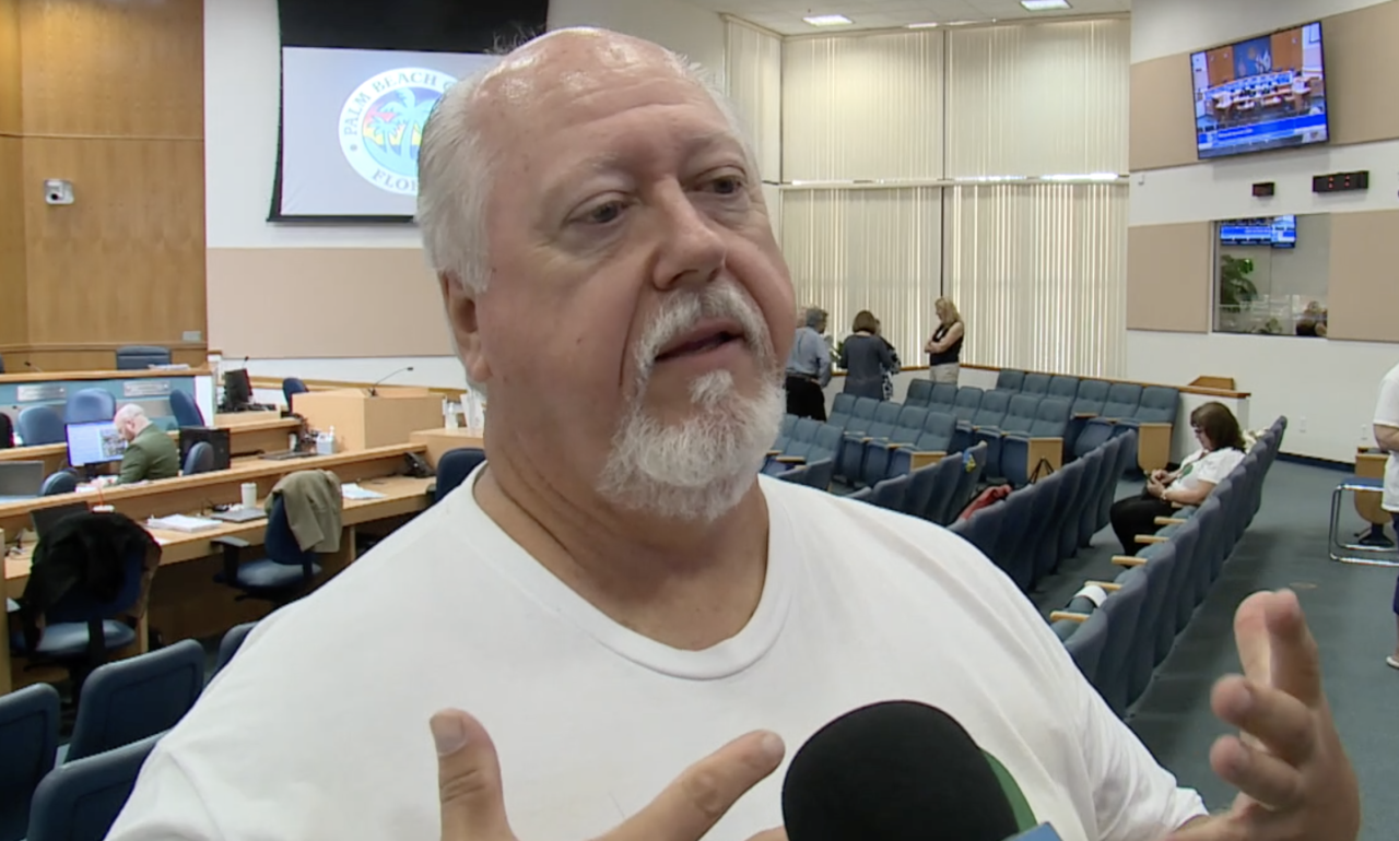 Mikel Kline Cypress Creek resident at Palm Beach County commission meeting July 17 2024.png