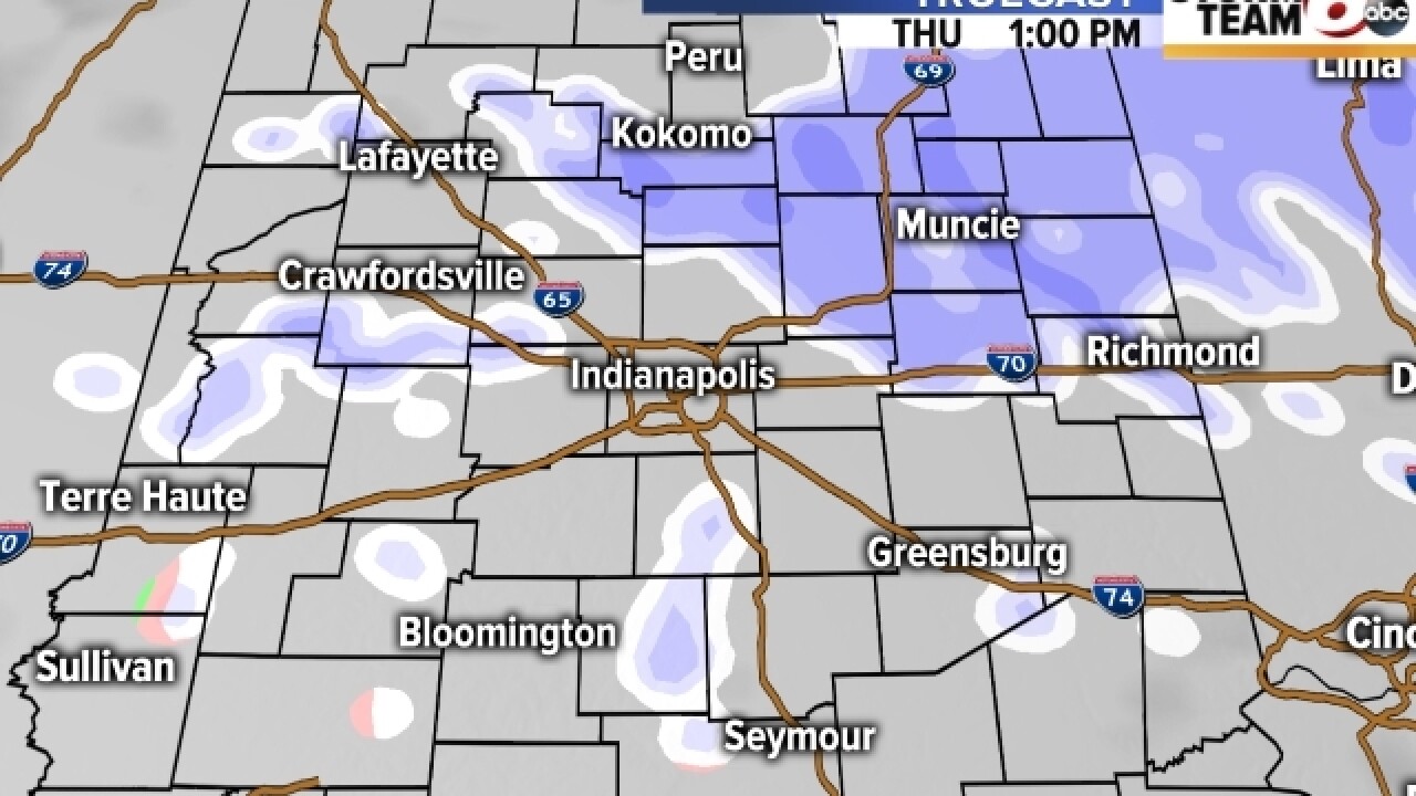 When you can expect to see snow Thursday morning