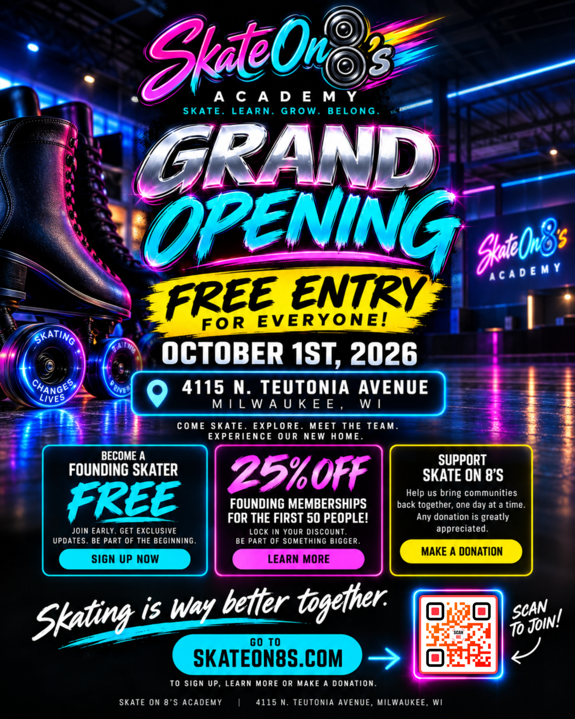 Skate On 8โs Academy Grand Opening Flyer.png