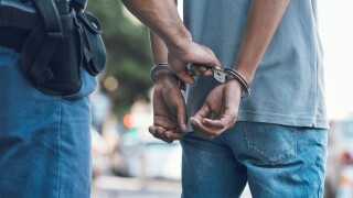 Handcuffs,,Police,And,Hands,Of,Police,Man,With,Criminal,In