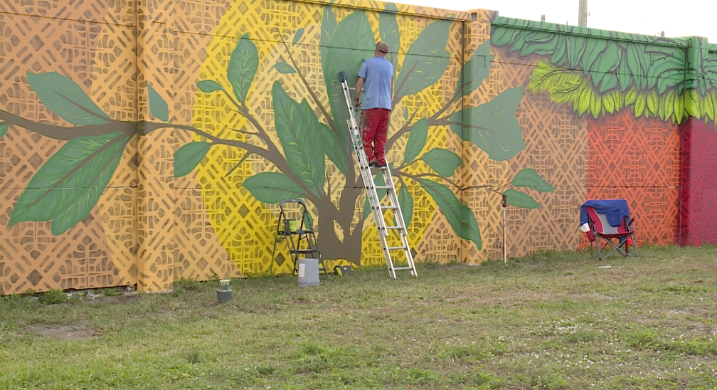 Florida Flora mural in West Palm Beach