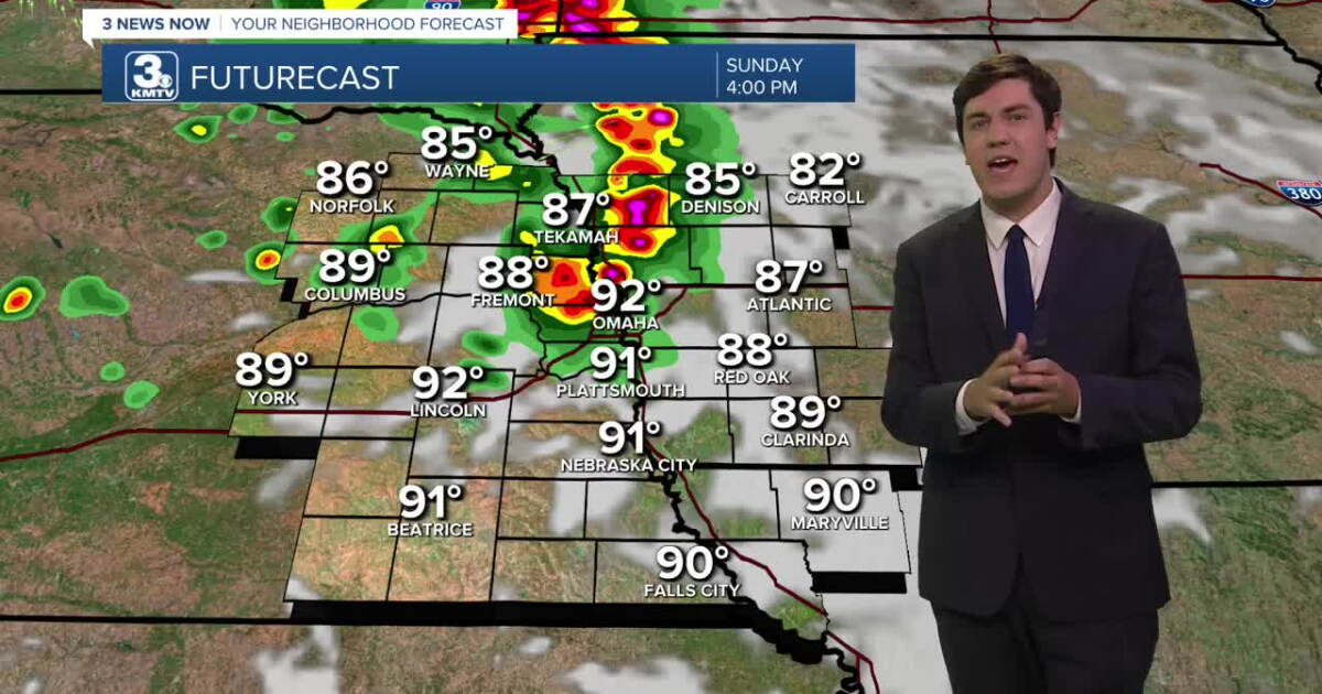 Increasing chance for some Sunday afternoon storms for the Omaha area