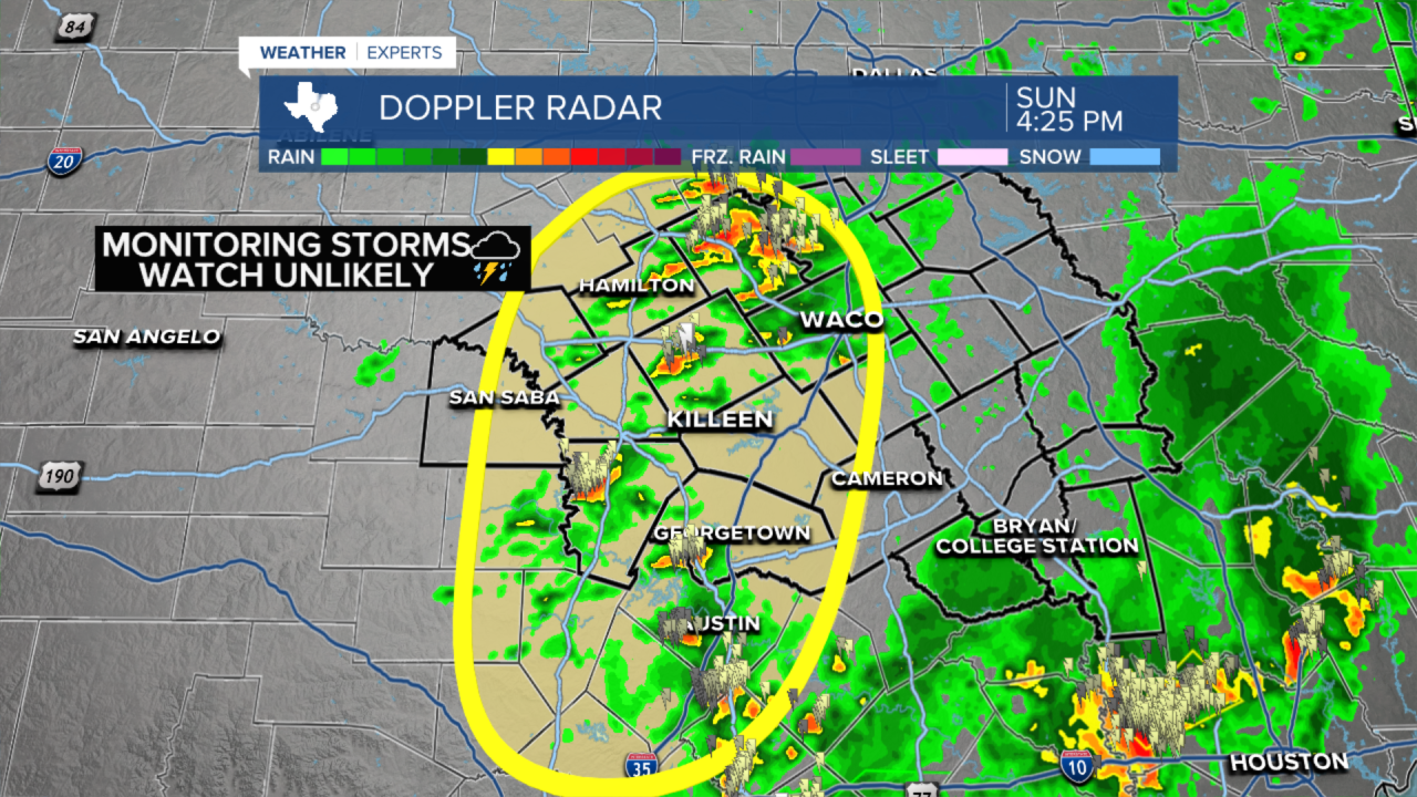 April 12th Doppler Radar, Severe Thunderstorm Watch Unlikely to be Issued