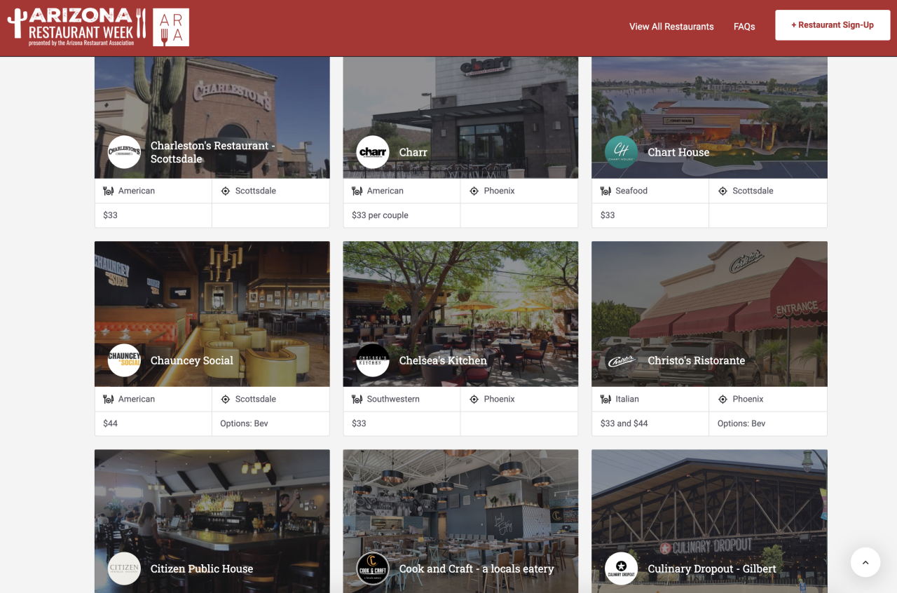 Arizona Restaurant Week 2020 Fall