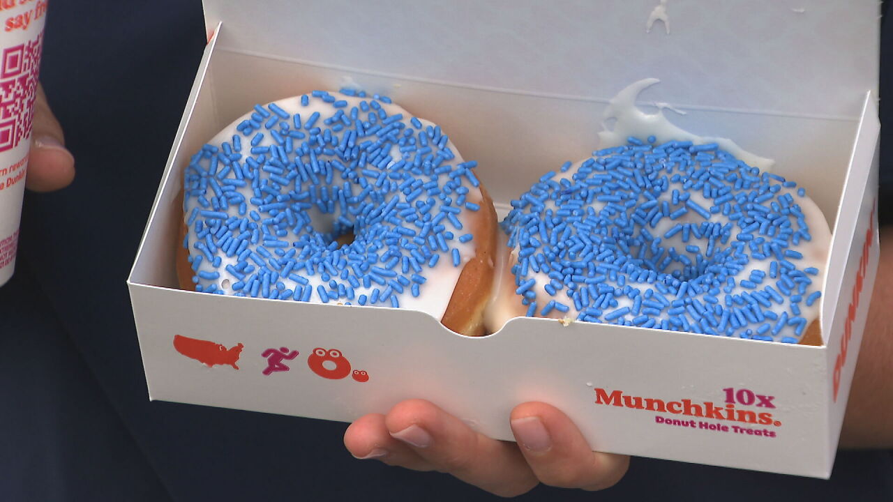 blue donut for titans from dunkin