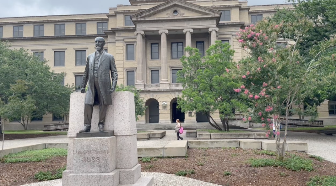 The statue of Sul Ross, better known as "Sully", on the campus of Texas A&M University