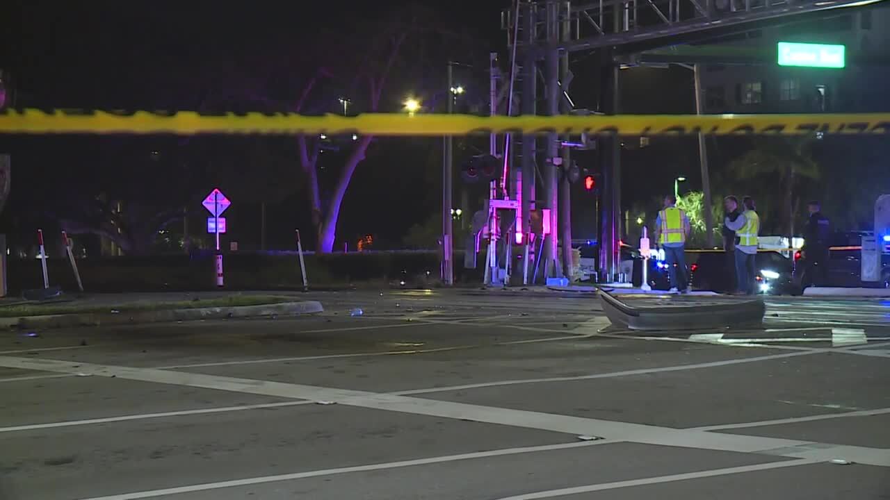 Brightline crash at West Camino Real and Dixie Highway in Boca Raton, Jan. 27, 2024