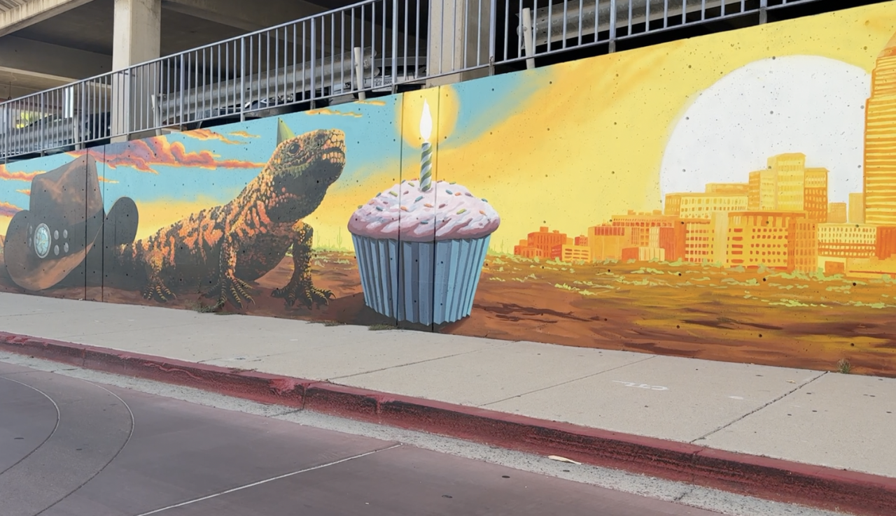 Tucson 250+ mural by well-known artist Joe Pagac