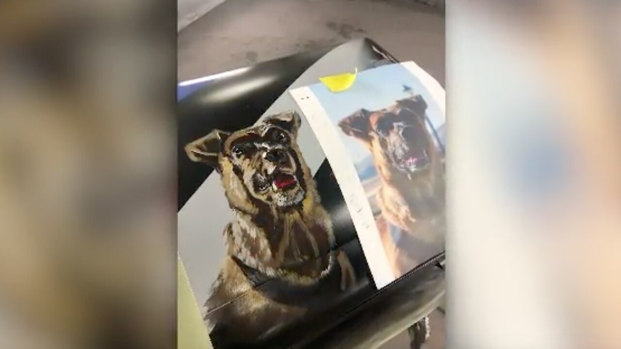 A Utah police dog killed in action is being buried in a custom coffin.