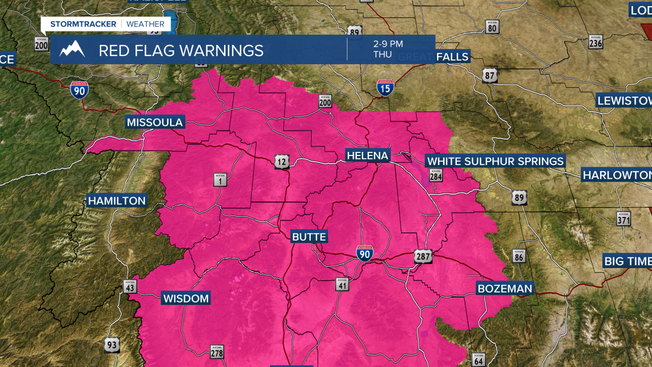 Red Flag Warnings in effect Thursday