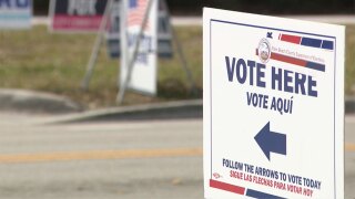 Vote here sign in Palm Beach County on March 10, 2026