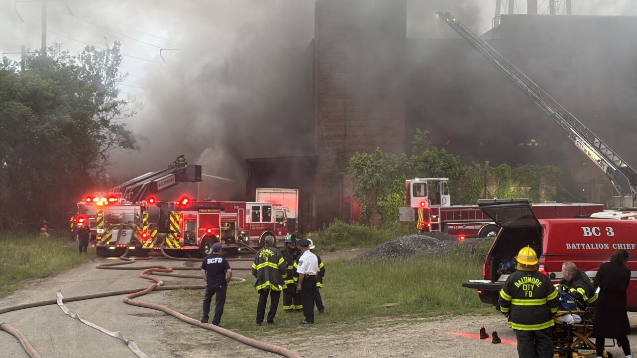 Baltimore City Fire on the scene of major multi-story warehouse fire