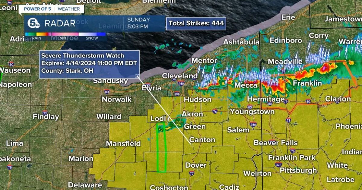 Severe Thunderstorm Warnings, Watches issued for Northeast Ohio counties