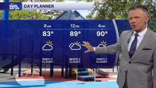 Forecast: Partly sunny, scattered showers east this afternoon