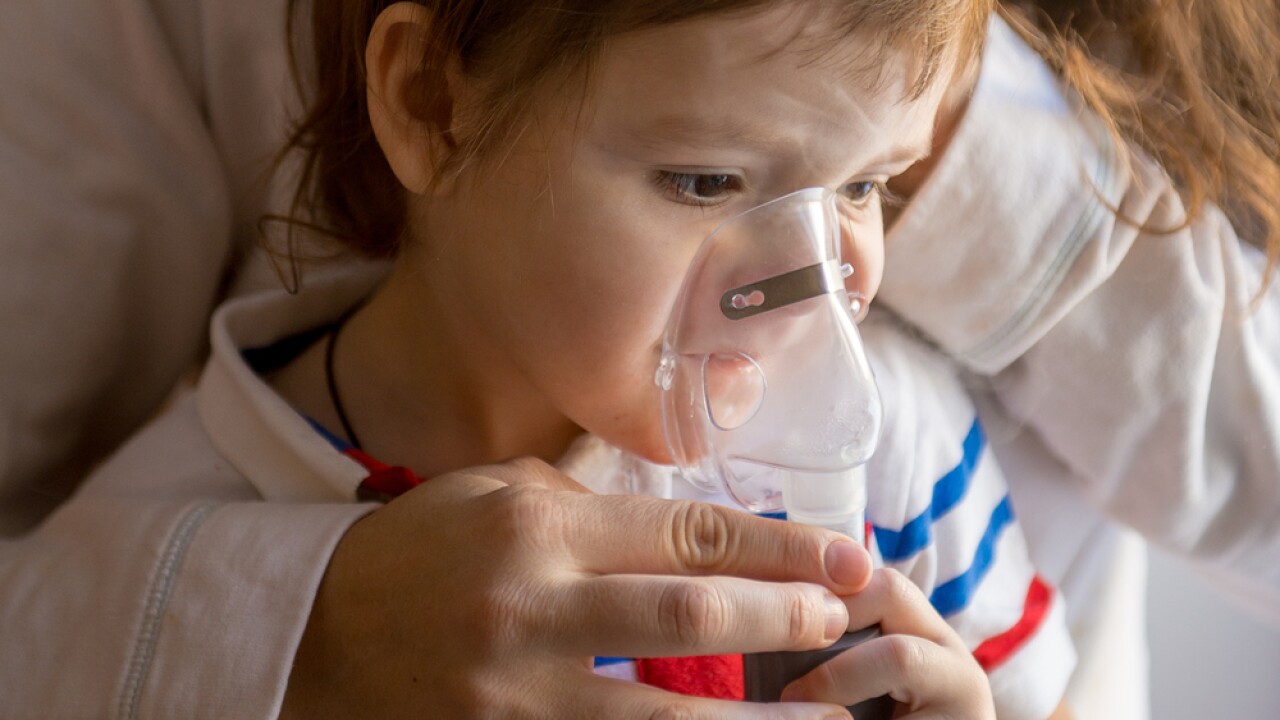 Young child with nebulizer